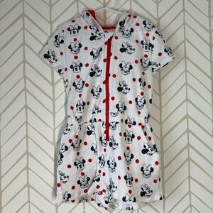 Disney terry cloth jumpsuit shorts 
Zipper and hood with Minnie ears 
Size 5/6